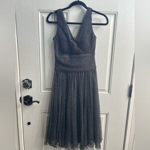 Coldwater Creek Shimmering Charcoal Midi Dress